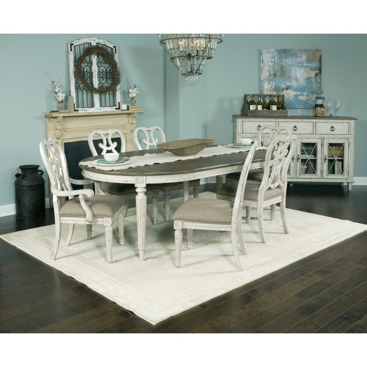 American Drew SOUTHBURY Round Dining Table with Leaves Story & Lee